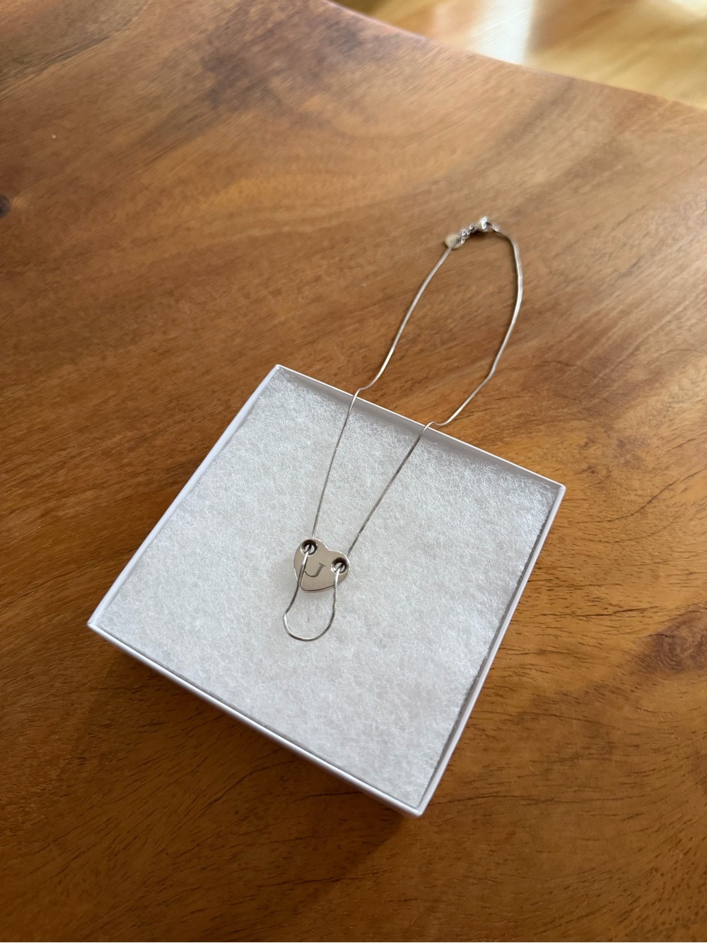 Tiffany & Co Sterling Silver Heart Necklace – 925 Italy, Engraved “V & J” - Picture 7 of 10